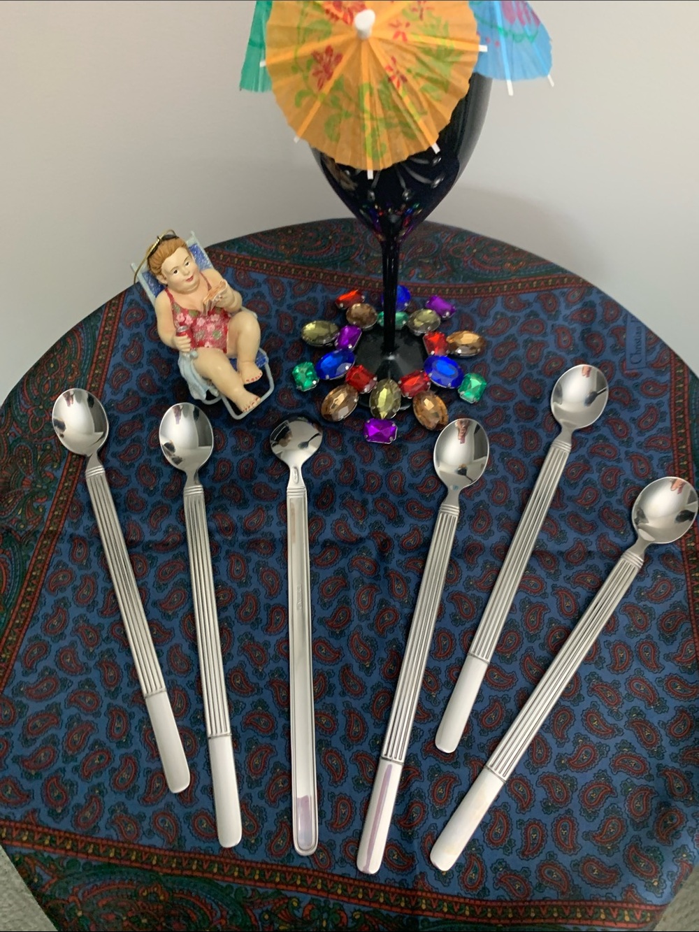 ONEIDA Athena pattern Long Handle Ice Tea Spoons NWOT - SS (Set of 6)